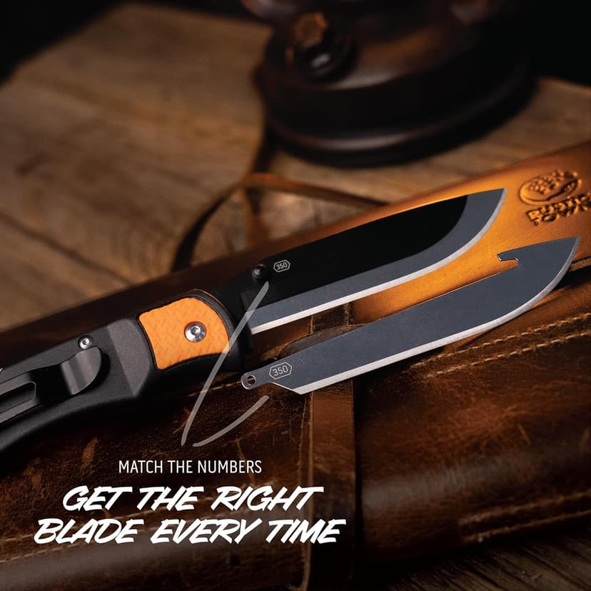 OUTDOOR EDGE OUTDOOR EDGE 3.5" RazorLite EDC Knife. Pocket Knife with Replaceable Blades and Clip. The Perfect Hunting Blade for Skinning Deer. Blaze Orange with 6 Blades