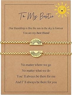 JoycuFF Friendship Bracelets Birthday Gifts for Women Friendship Best Friend Gift Matching Bracelets to My Bestie Sun Bracelet 2pcs