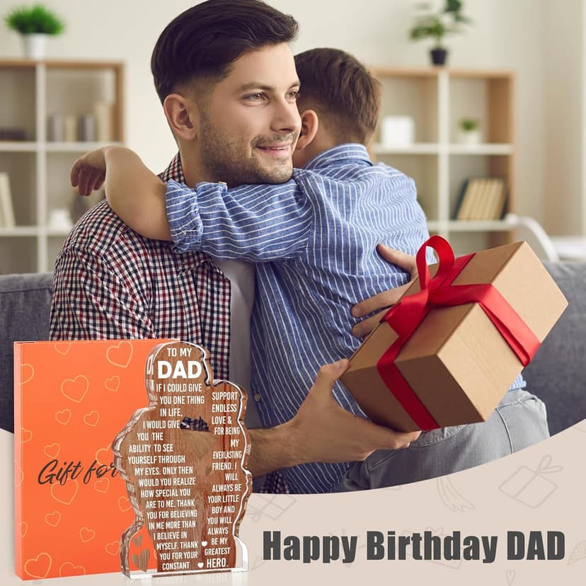 Dad Gifts from Son -Dad Birthday Gift from Son -Dad Christmas Valentines Easter Gifts Idea Daddy New Dad To My Best Dad Ever Gifts Father's Day Desk Decor Acrylic Plaque Sign
