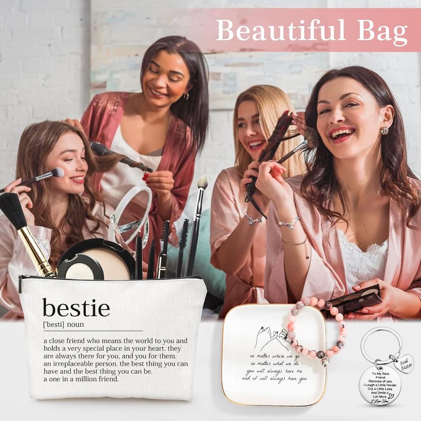 Best Friend Birthday Gifts for Women Friendship Gifts for Women Friends Unique Bestfriend Birthday Gift for Woman Bestfriend gift Ideas for Bestie BFF Soul Sister - Mug, Keychain, Candle, Bracelet