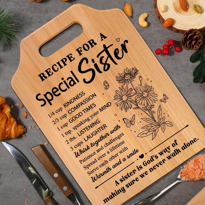 Gifts for Sister, Sister Birthday Gifts, Recipe for A Special Sister Cutting Board, Sisters Gifts from Sister, Mothers Day Christmas Gifts for Sister Sister Adult