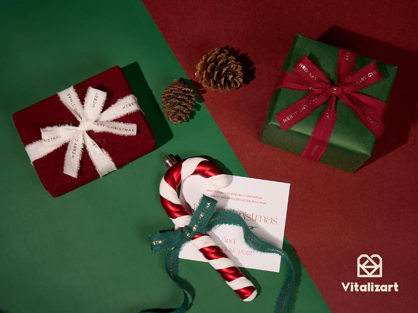 Vitalizart Merry Christmas Ribbon 5/8 Inch Natural Cotton Handmade Frayed Fringe Ribbons 15 Yd for Gift Wrapping Crafts Flower Wreath Garland Holiday Decorations Green Red White