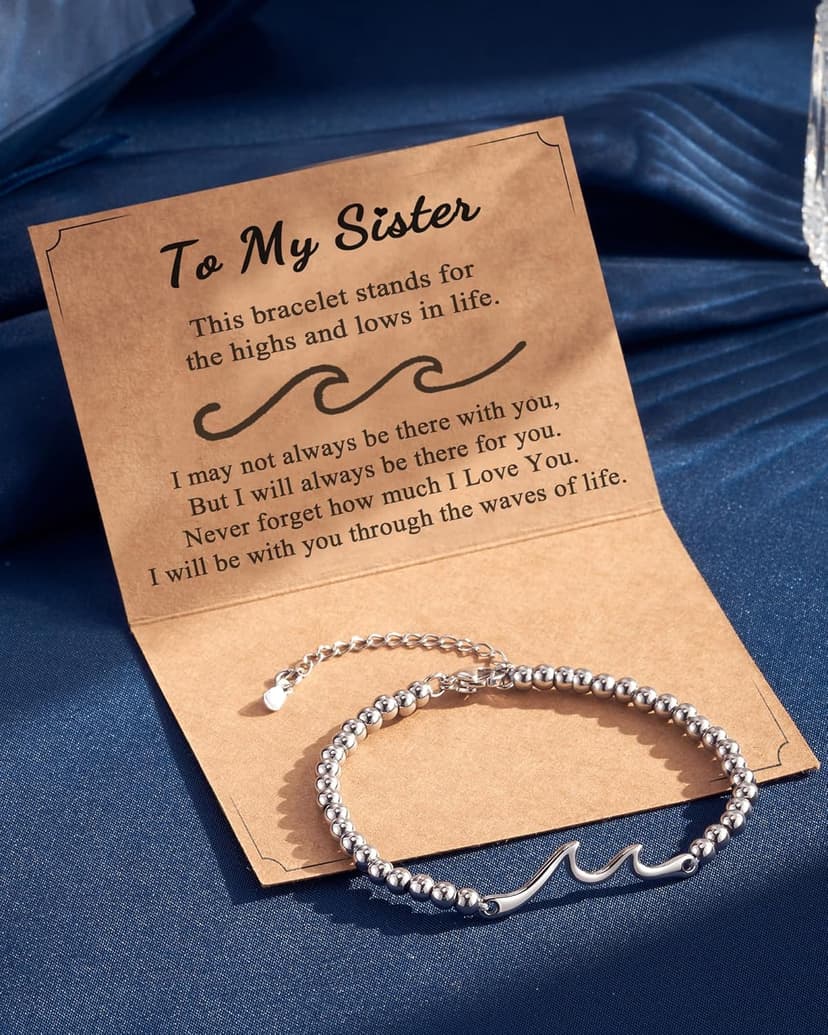 Tarsus Sister Gifts, The Waves of Life We've Through Together, Big & Little Sister Gift, For Birthday & Christmas & Mothers Day