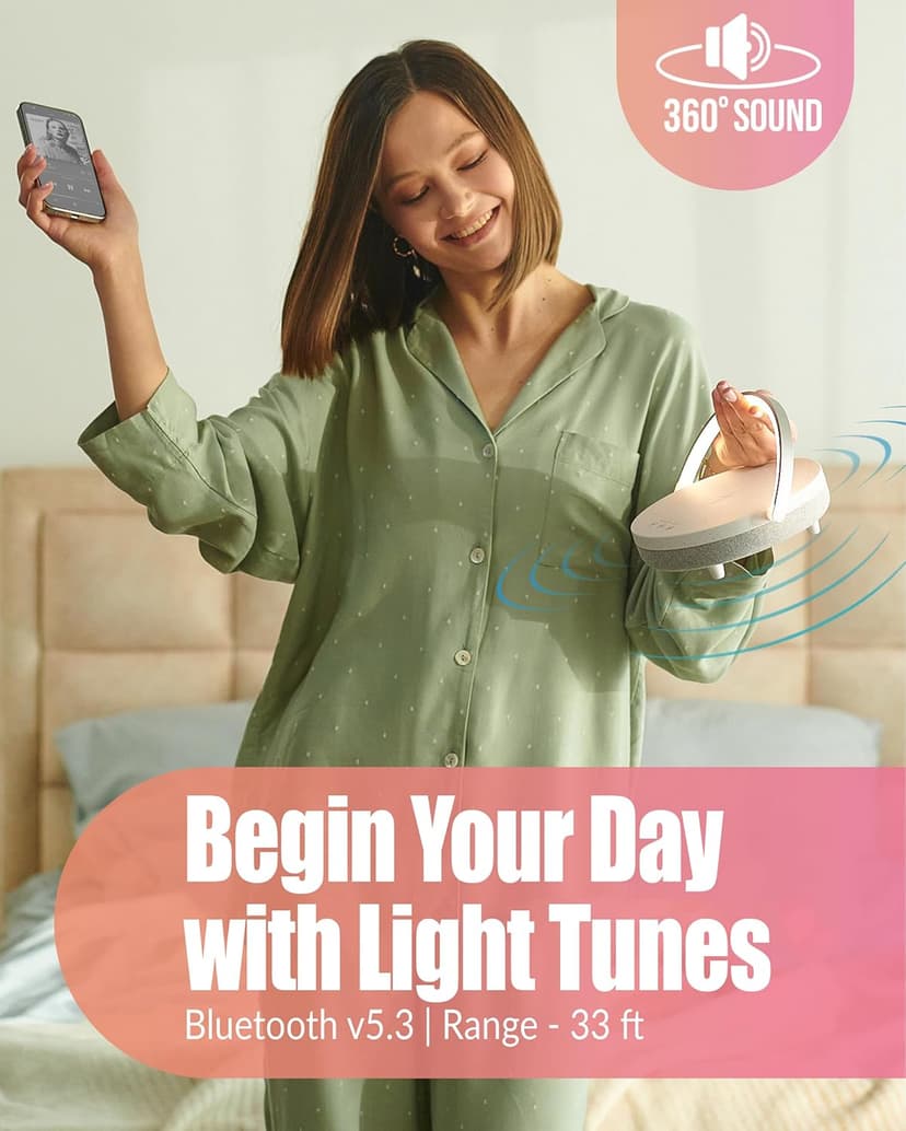 Bedside Lamp with Wireless Charger, 6 in 1 Touch Bedside Lamp, Portable Bluetooth Speaker, Birthday Gifts for Women, Gift for Her, Mom, Dad, Mens Gifts for Birthday Unique