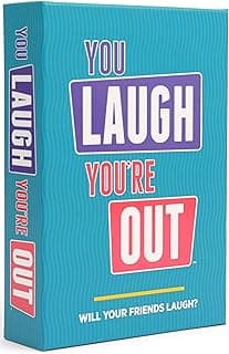 You Laugh You're Out A Party Game with Hilarious Charades Family Card Games for Adults & Kids, 125 Prompt Cards Fun Card Games for Family Game Nights, Gatherings, & Parties Ages 14+