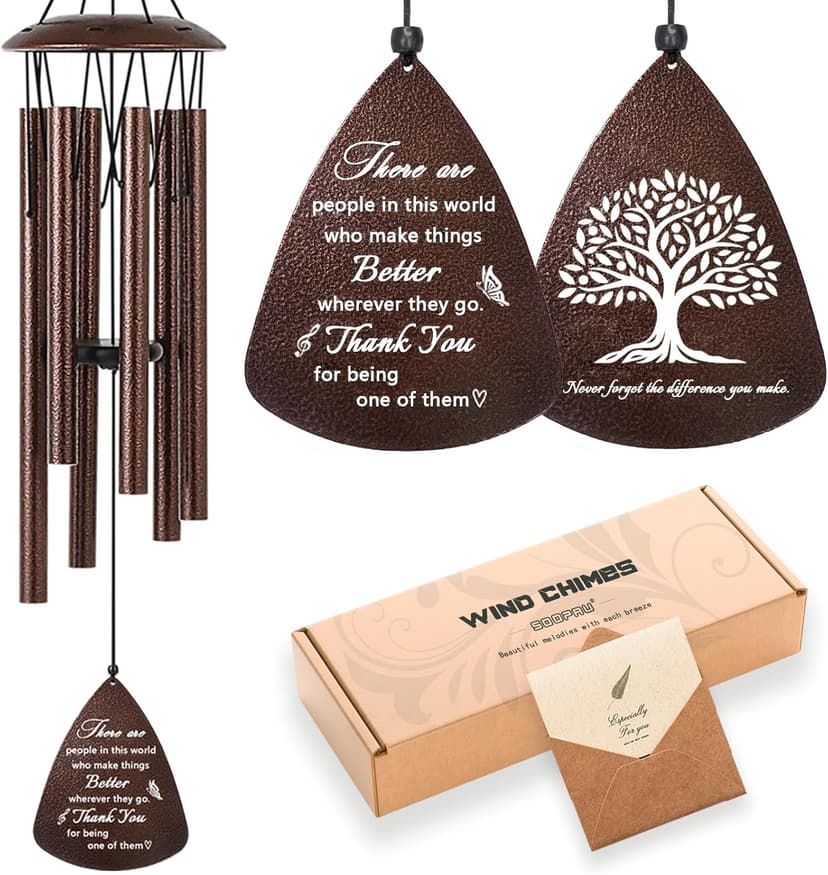 Thank You Gifts for Women Men, 32" Wind Chimes Thank You Gifts, Appreciation Gifts for Employee Coworkers Colleague Teachers Nurses, Thanksgiving Day Gifts for Family Friends