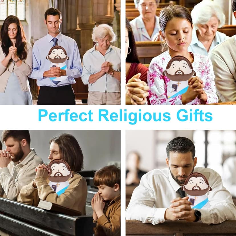 Jesus Stuffed Animal Religious Gifts - My Friend Jesus Plush Doll First Communion Stuffed Animal Bible Pillow Book Perfect for Kids' Gift Toy Pillows Blue 11 Inch