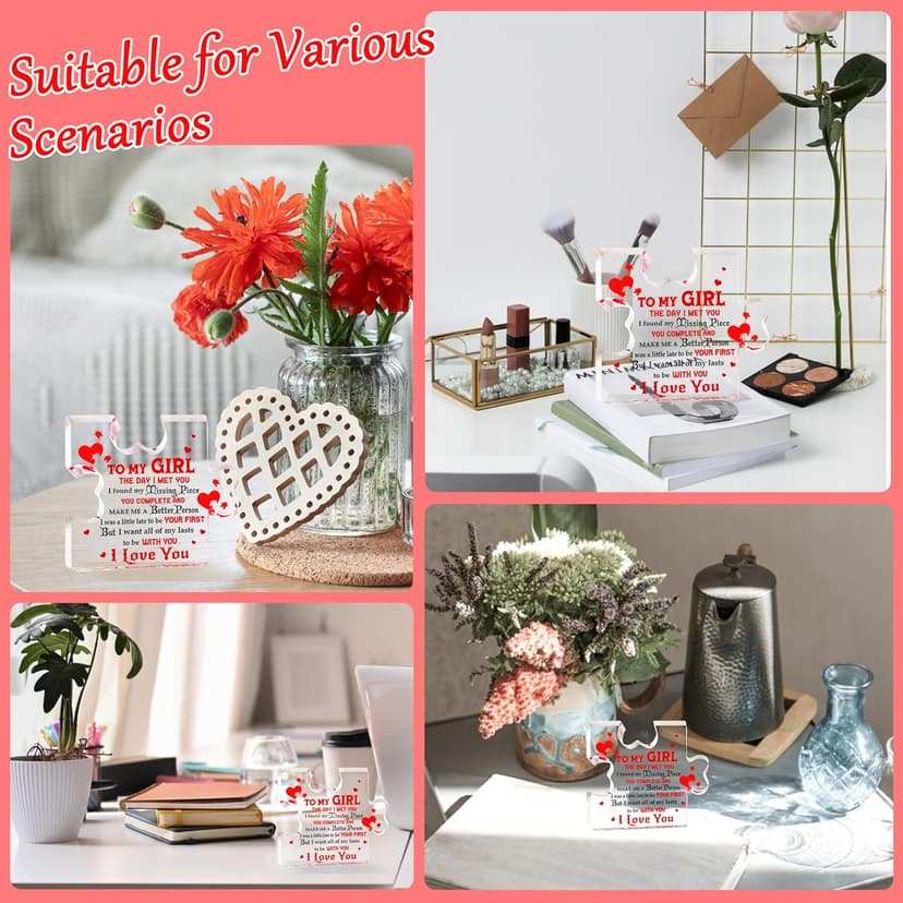 I Love My Gf, I Love My Girlfriend, Gf Gifts, Miss You, Gift for Gf, Valentines Day Gifts for Gf, Girlfriend Birthday Gift Ideas, Soulmate Gifts for Her, To My Girl Acrylic Block