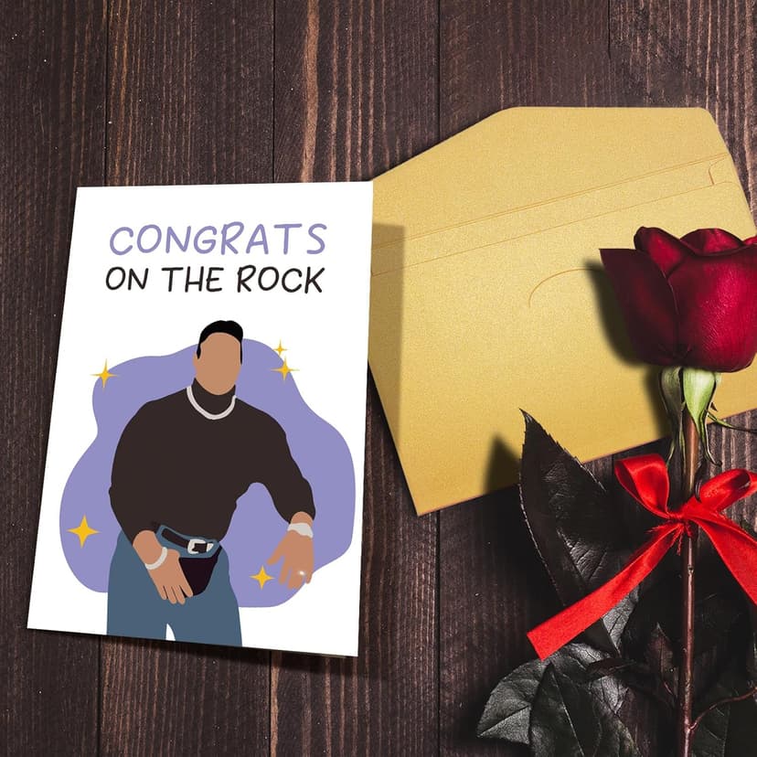 Nchigedy The Rock Engagement Card, Funny Engagement Gift for Friends, Wedding Congratulations Card, Dwayne Johnson Cards