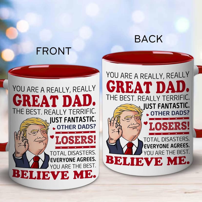 BECHUSKY Dad Gifts - Happy Birthday Dads - Best Dad Ever Cup - Dads Coffee Mug from Daughter, Son, Child - Fathers Day, Christmas, Birthday Gifts for Fathers, Papa, Daddy - Father Present Ideas