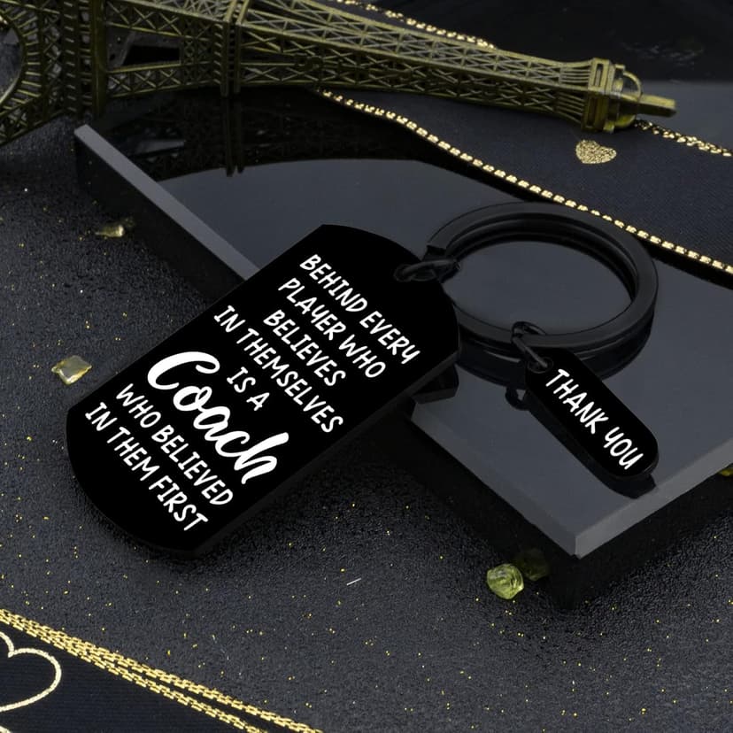 Coach Appreciation Gift Thank You Keychain Gift for Hockey Baseball Soccer Football Volleyball Team Fitness Instructor