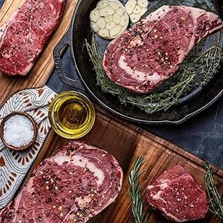 MeatWorks USDA Prime 8 Steak Assortment Box - (4 x (12 oz.) Ribeye, 2 x (12 oz.) NY Strip, 2 x (8 oz.) Filet Mignon) - Steak Gifts for Men