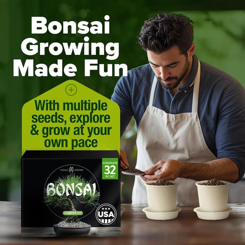 Bonsai Tree Kit - Gifts for Men & Women - Grow 4 Bonsai Trees - Unique Gardening Crafts for Adults, DIY Hobbies for Plant Lovers & Gardeners - Unusual Christmas Gift Ideas for Mom & Dad