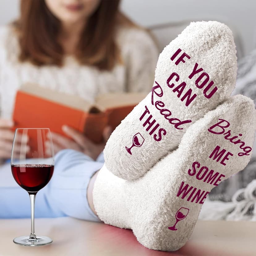 VICRAZY Wine Gifts for Men, Women - Funny Socks - Gifts for Lovers - Stuff, Stocking Stuffers