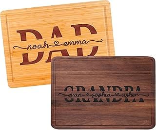 Personalized Dad Cutting Board, Custom Dad Gifts with Kids Names, Grill Father Boards, Cooking BBQ Grilling Gift For Men, Dad, Grandpa, Mens Gifts for Fathers Day, Christmas