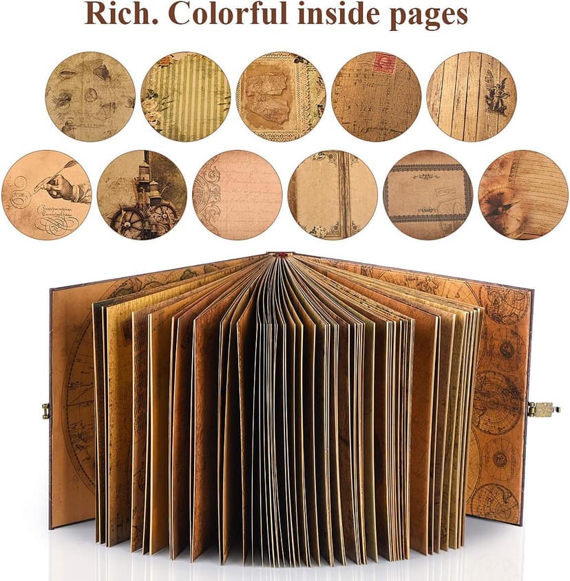 Our Adventure Book Travel Diary Photo Book,Scrapbook, Photo Album,Retro Style Travel Souvenir, Vintage Guestbook DIY Anniversary Wedding Travel Writing Baby Friend Gift, Heartfelt Present(Ball)