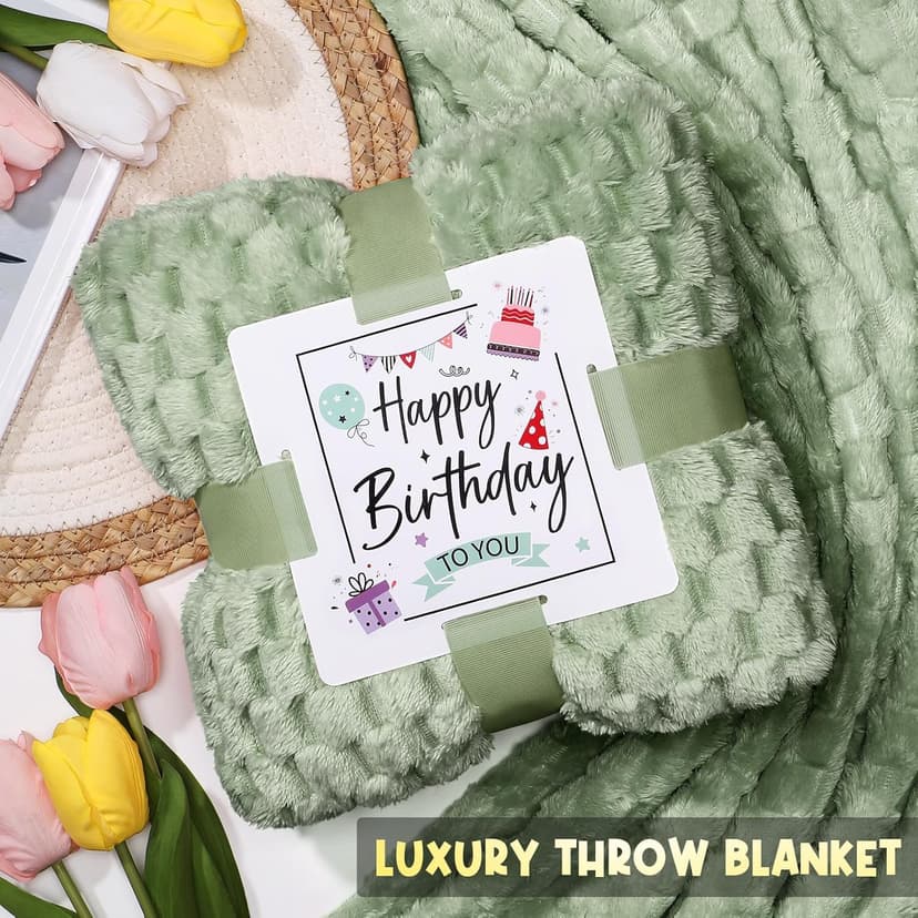 Birthday Gifts for Women Friendship, Unique Happy Birthday Gifts Basket for Mom Her Best Friend Sister Wife Girlfriend Coworker, Luxury Self Care Box Vanilla Coconut Relaxing Spa Gifts Set w/ Blanket