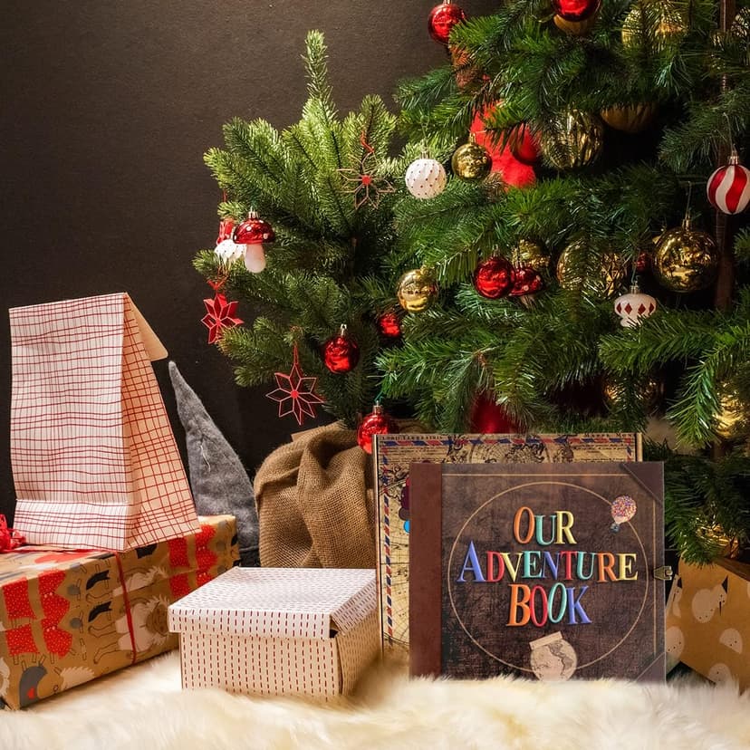 Our Adventure Book Travel Diary Photo Book,Scrapbook, Photo Album,Retro Style Travel Souvenir, Vintage Guestbook DIY Anniversary Wedding Travel Writing Baby Friend Gift, Heartfelt Present(Ball)