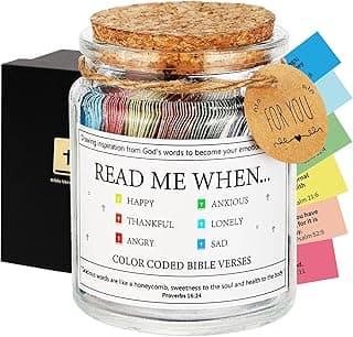 Bible Verse Jar,Scripture Prayer Cards Holy Read Me When Bible Verses Jar,Church Graduation Baptisms Confirmation Christian Gifts for Women Men Teen,Inspirational Birthday Gifts for Women Mom Friends