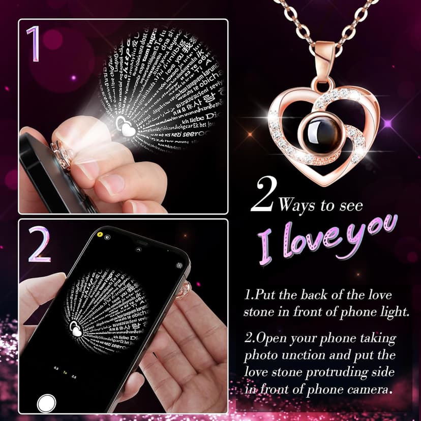 Light Up Preserved Red Rose Flower with Necklace,Birthday Gifts for Women,Christmas Rose Gifts for Her Mom Wife Grandma,Real Flower Mom Present for Women Christmas,Anniversary,Valentines