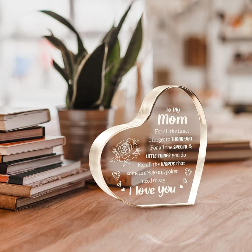 Gifts for Mom, Mom Birthday Gifts, I Love You Mom Gifts - Mother Acrylic Keepsake - Best Christmas Mother's Day Gifts for Mom from Daughter Son