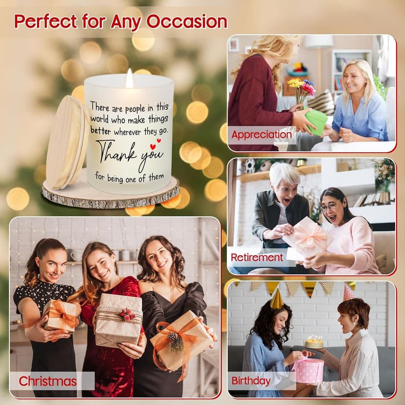 OASSIE Thank You Gifts for Women - Long Lasting Vanilla Lavender Candle 10 Oz - Appreciation Inspirational Birthday Gifts for Women Coworkers Friend Teachers Nurses Boss Employees