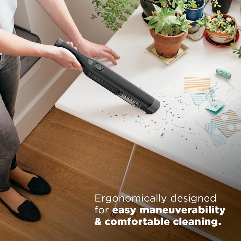 Shark WANDVAC Cordless Hand Vac, Lightweight, Versatile and Portable at 1.4 lbs., Powerful Suction for Pet Hair, Charging Dock, One-Touch Empty for Car & Home, Duster Crevice Tool, Black, WV201BK