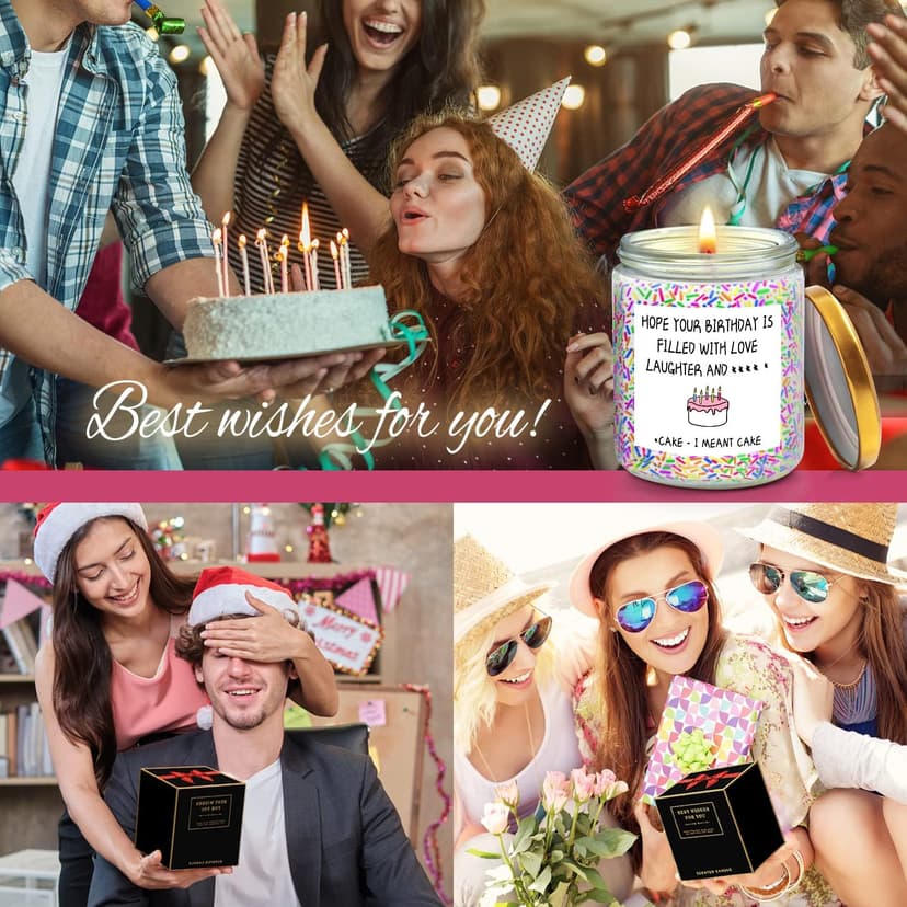 Funny Birthday Gifts for Women Sister Friend Female,Rude Birthday Anniversary Gag Gift for Women, Unique Sprinkle Candle Gifts