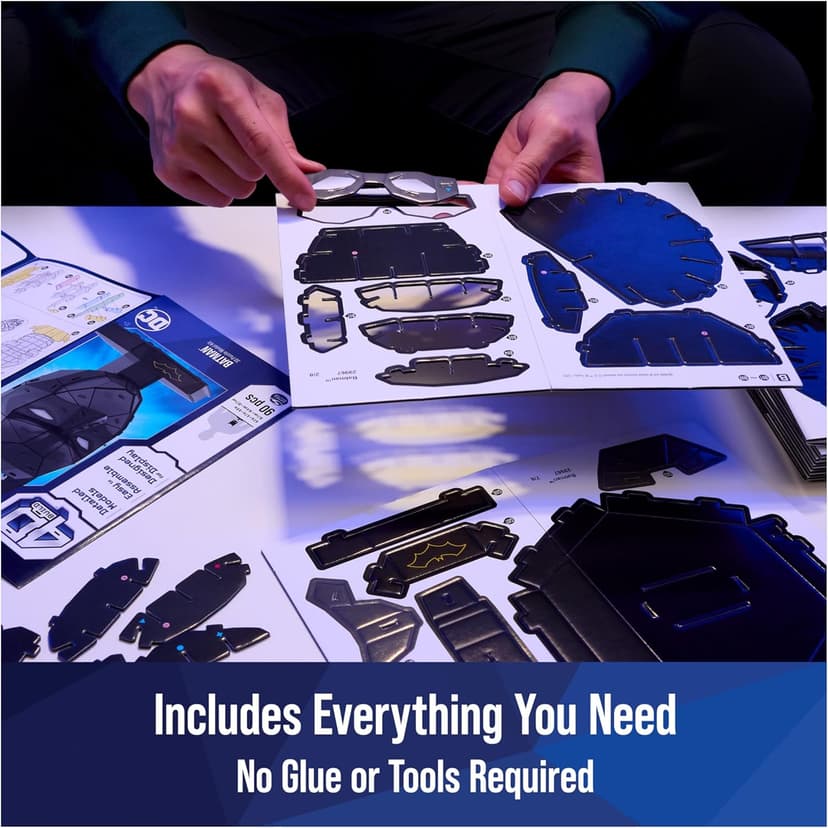 4D Build, DC Batman 3D Model Kit with Stand, Batman Collectibles & Desk Decor, Adult Puzzle, Building Toys, 3D Puzzles for Adults & Teens, 90 Pieces, for Ages 12 & Up