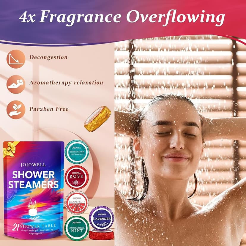 Shower Steamers Aromatherapy - 21Pcs Birthday Gifts for Women, Wife, Mom, Essential Oil, Nasal Relief, Self Care Home Spa Gifts for Woman, Elephant Christmas Gifts for Adults, Women, Teachers, Her