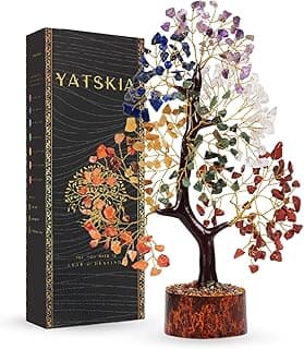 YATSKIA Chakra Crystal Tree - Handmade Healing Crystal Trees with 7 Chakra Stones - Decorative Tree of Life for Meditation, Feng Shui, and Home Decor - Unique Birthday Gifts for Women