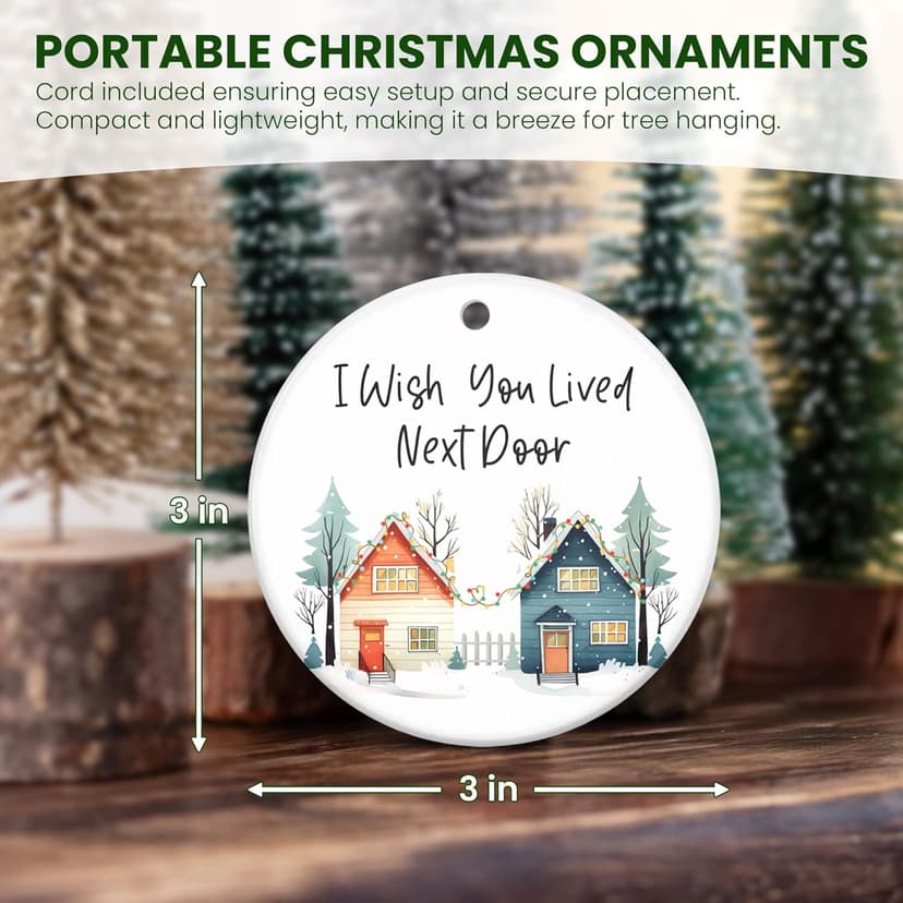 Friend Gifts for Women Friendship, Christmas Ornament - Christmas, Birthday Gifts for Women, Long Distance Friends, BFF, Work Besties Gift Ideas - Christmas Tree Decoration Ceramic Ornament