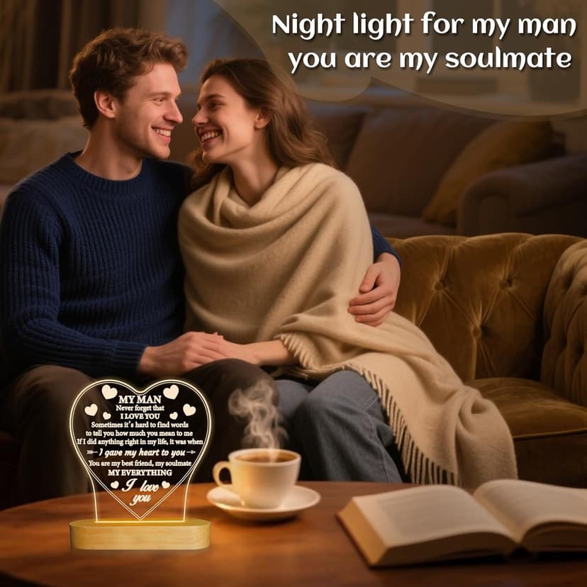 Gifts for Him, I Love U to My Husband's Gifts with Warm Light for Home Decor, Gifts for Birthday, Xmas,Holidays, A Thankyou Gifts for Him Husband Boyfriend My Man