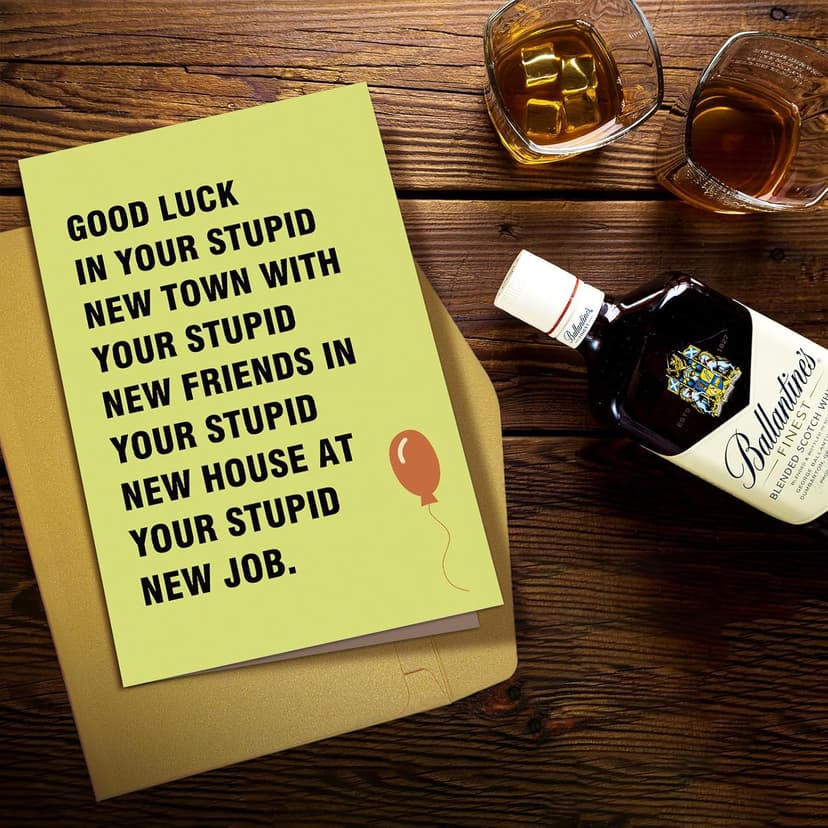 Supoeguk Hilarious Moving Away Gift for Friend, Sarcasm Good Luck Card for Men & Women, Farewell & Goodbye Card