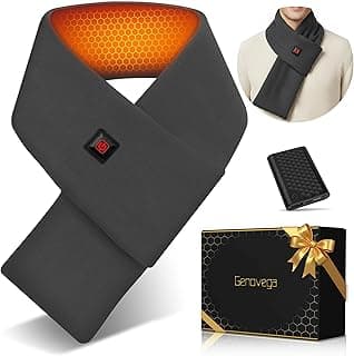 Genovega Women Men Heated Scarf with 6000mAh Battery,Portable Power Bank for Long Lasting Graphene Heating,Winter Warm Gifts