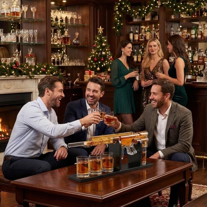 AR15 Gun Decanter Birthday Gifts for Men Dad, Whiskey Set - Rifle Limited Edition, Silencer Stopper - 800 ml & 12oz Bullet Glasses - Father Gift - Drinking Party, Liquor, Vodka Tik Tok Viral Dispenser