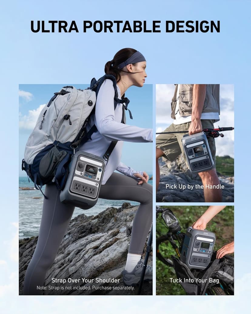 Anker Solar Generator SOLIX C300 with 60W Solar Panel, 288Wh Portable Power Station, 300W (600W Surge), LiFePO4 Battery, 140W Two-Way Fast Charging, for Outdoor Camping, Traveling, and Emergencies