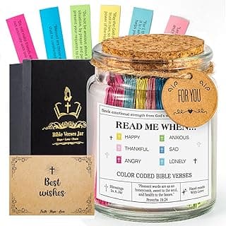 Bible Verse Jar(KJV) - Christian Gifts For Women, Men, Mom, Dad, Friend, Birthday Gifts For Women, Christmas & Mother's Day Gift - Prayer & Hope Jar