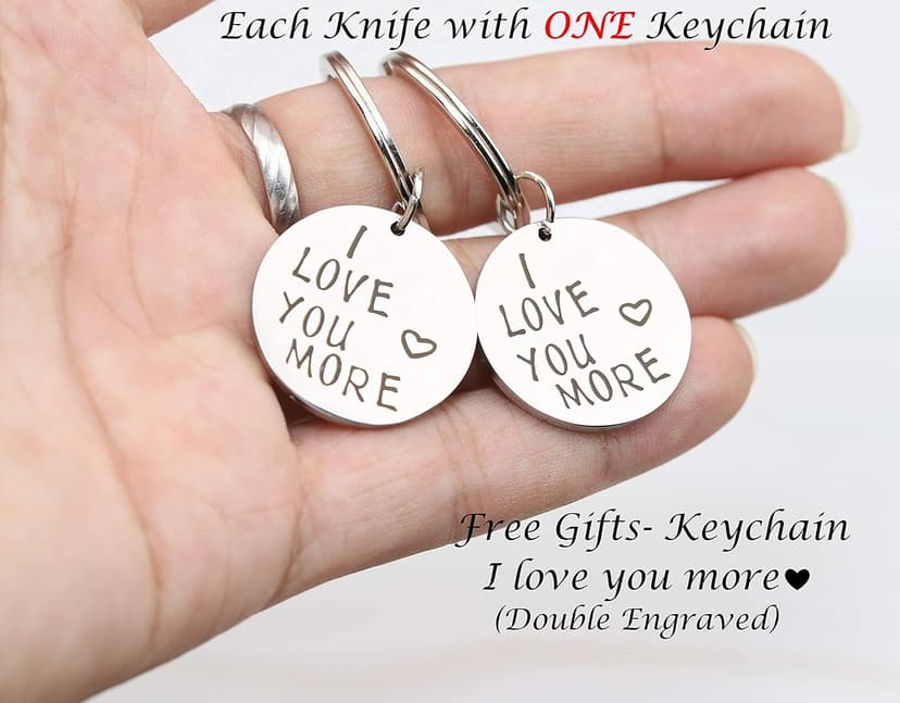 I Love You More Gifts for Him - Engraved Pocket Knife - Valentines Day Gifts for Boyfriend Husband, Anniversary Christmas Gift