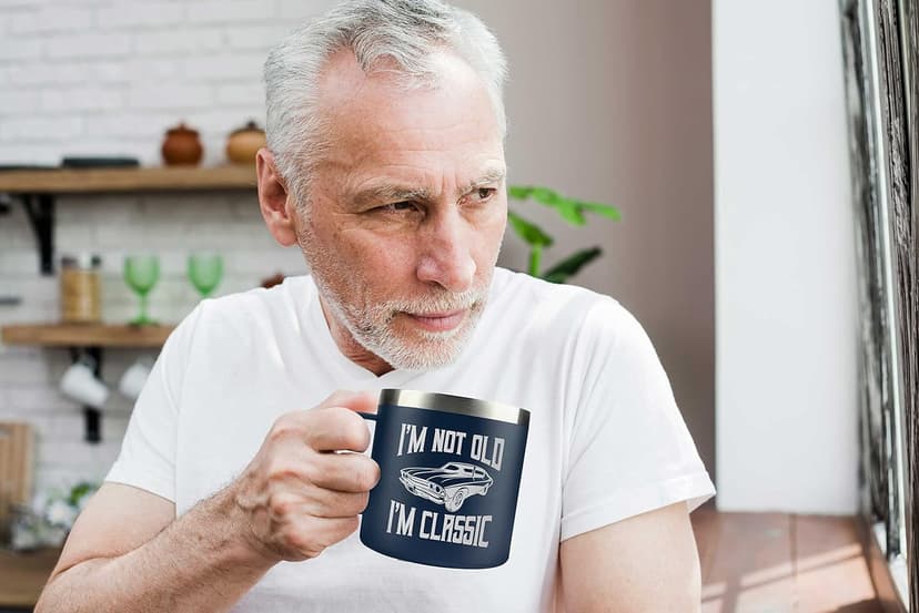 Gifts for Dad from Daughter, Son, Kids on Fathers Day, Christmas - Grandpa Gifts for Christmas - Birthday gifts for Grandpa - Dad Birthday gifts - Funny Mug 14oz, Navy Insulated Stainless Steel