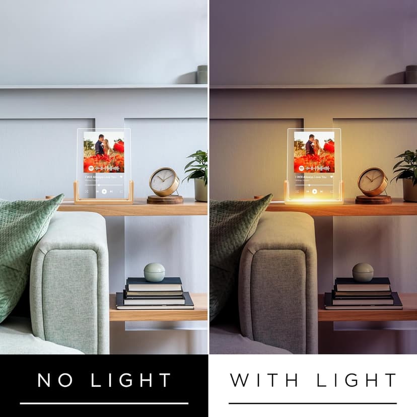 My Sign Center Personalized Gifts for Girlfriend, Her, Women, Wife - Custom Spotify Plaque, Customized Picture Frame For Couple, Boyfriend, Him, Anniversary and Birthday, 6"x8" Acrylic Photo