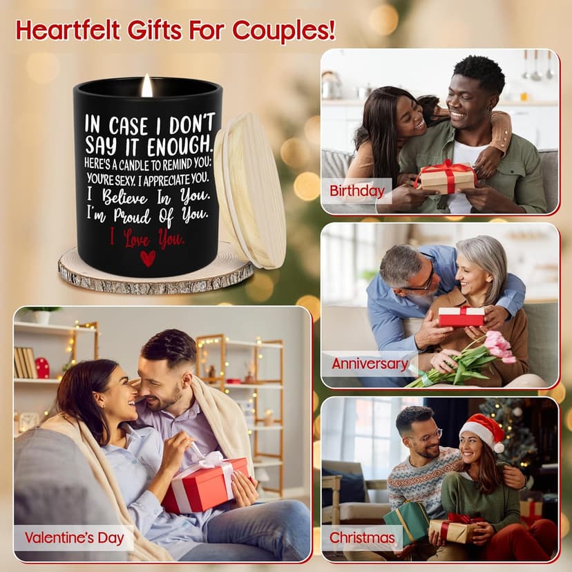 TEEZWONDER Anniversary Wedding Gifts for Women Men - Long Lasting Vanilla Lavender Candle 10 Oz - Birthday Romantic Gifts for Him Her, Girlfriend Boyfriend Birthday Gift Ideas, Gift for Husband Wife