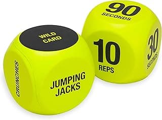 SPRI Exercise Dice (6-Sided) - Game for Group Fitness & Exercise Classes - Includes Push Ups, Squats, Lunges, Jumping Jacks, Crunches & Wildcard (Includes Carrying Bag)