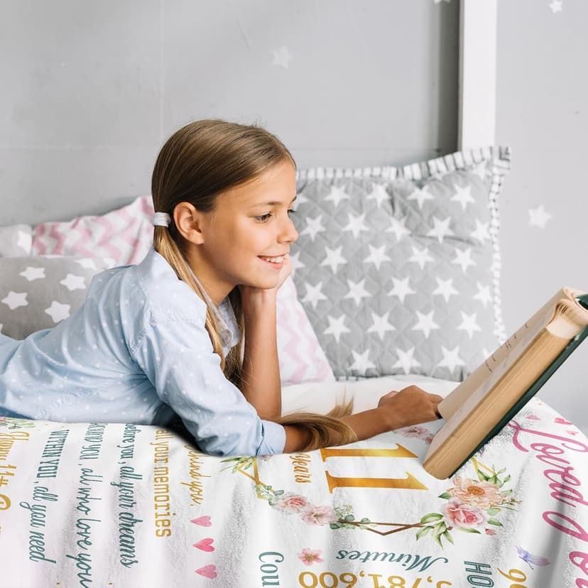 Birthday Gifts for 11 Year Old Girls, 11 Year Old Girl Birthday Gifts, 11th Birthday Decorations Gifts for Girls, Best Birthday Presents Ideas for 11 Yr Old Girl Throw Blanket 60"x50"