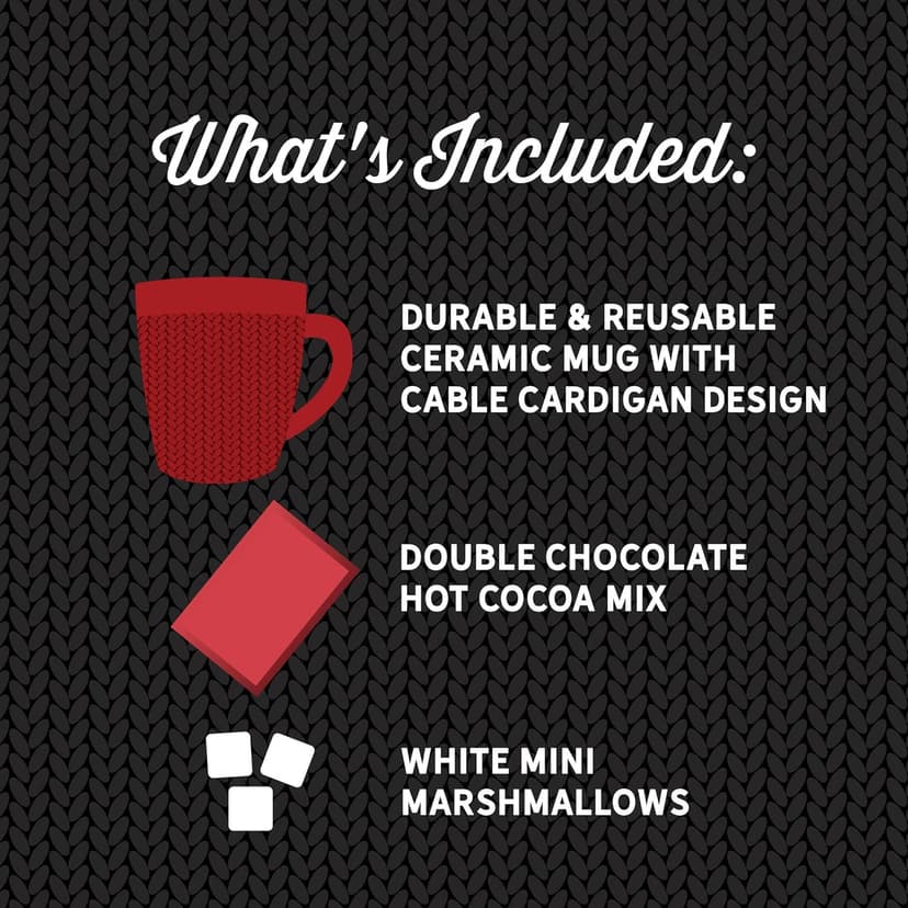 Hot Chocolate Gift Set Made with Ghirardelli, Includes 1 Single-Serve Packet of Ghirardelli Double Chocolate Hot Cocoa Mix, 1 Pack of Mini Marshmallows, and Ceramic Mug, Gourmet Hot Cocoa Gift Set