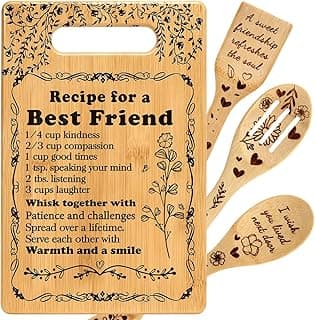 Friend Birthday Gifts for Women Friendship Best Friends Christmas Unique Gifts Ideas for BFF Bestie Soul Sister Bestie Gifts for Woman Female Bestfriend BFF Gifts Friend Forever Cutting Boards Set