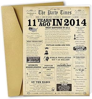 Big 11th Vintage Birthday Gifts for Girls Boys, Sweet 11th Birthday Decorations for Daughter Son Her Him,Humour Bday Card for 11 Year Old Granddaughter Grandson