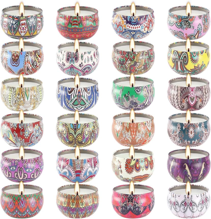 Scented Candles Gift Set, 2.5 oz Soy Wax Aromatherapy Candle for Home, Romantic Candles Gift for Mother Day Christmas Valentines Birthday (24 Pack)