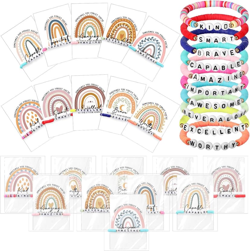 Motivational Mental Health Gifts Friendship Inspirational Bracelets Bulk Our Class Is a Family Bracelets for Student Employee