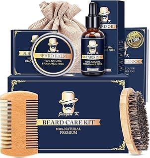 Gifts for Men, Beard Kit for Men's Daily Grooming, Moisturize & Soften Coarse, Dry Facial Hair, Anniversary & Wedding & Birthday Gifts for Him Boyfriend Husband Dad Brother Adult Son Male Friend